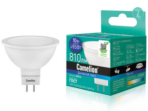 Изображение 1, C-LED10-JCDR/865/GU5.3 Лампа светодиодная GU5.3 JCDR 10W (85W) 220V холодный CAMELION