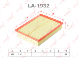 Изображение 1, LA1932 Фильтр воздушный TOYOTA Land Cruiser Prado (09-) (4.0) LYNX