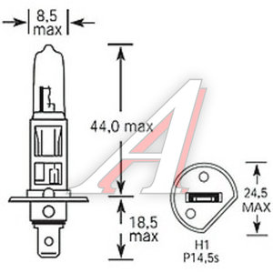 Изображение 2, 4631111142677 Лампа 12V H1 55W P14.5s 1550лм Стандарт TESLAFT (Россия)