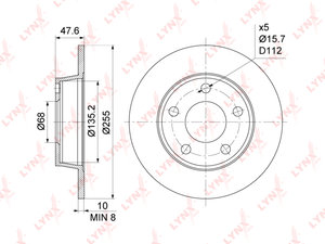 Изображение 3, BN1197 Диск тормозной AUDI A6 (97-05) задний (1шт.) LYNX