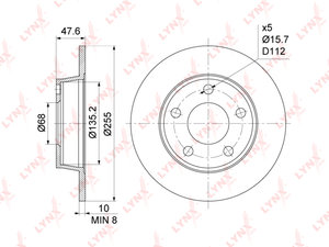 Изображение 3, BN-1197 Диск тормозной AUDI A6 (97-05) задний (1шт.) LYNX