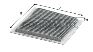Изображение 3, AG169CFC Фильтр воздушный салона LEXUS IS, LS, RX300 GOODWILL