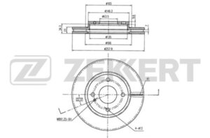 Изображение 2, BS5312 Диск тормозной FORD Fiesta (09-) передний (1шт.) ZEKKERT