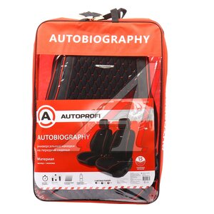 Изображение 5, AUT-600 BK/RD Накидка на сиденье алькантара стеганая/эко-кожа черная-красная (2шт.) Autobiography AUTOPROFI