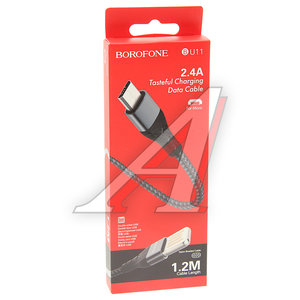 Изображение 2, BU11 black Кабель micro USB 1.2м черный BOROFONE