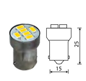 Изображение 2, 24T15-W\6SMD5730 Лампа светодиодная 24V R10W BA15s 6 светодиодов белая МАЯК