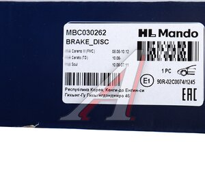 Изображение 7, MBC030262 Диск тормозной KIA Cerato (08-) (R15) передний (1шт.) MANDO