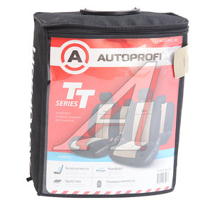 Изображение 4, TT-902V BK/L.BE Авточехлы универсальные полиэстер/велюр (AIRBAG) черные/с.бежевые (9 предм.) AUTOPROFI