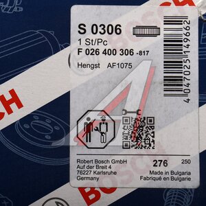 Изображение 5, F026400306 Фильтр воздушный TOYOTA Majesta (99-03) (4.0/4.3) BOSCH