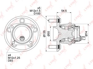 Изображение 4, WH-1158 Ступица TOYOTA Avensis (03-), Celica (99-) задняя LYNX