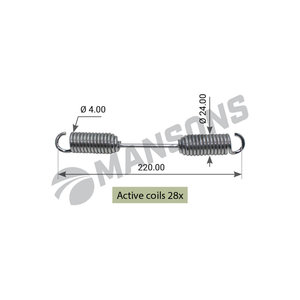 Изображение 1, 300.343 Пружина BPW колодки тормозной (230x22x3.5) MANSONS
