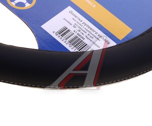 Изображение 4, KT 800344 Оплетка руля (M) 37-39см черная карбон экокожа KRAFT