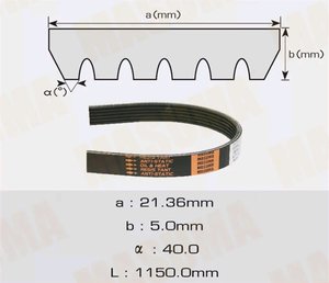 Изображение 2, 6PK-1150 Ремень приводной поликлиновой 6PK1150 MASUMA