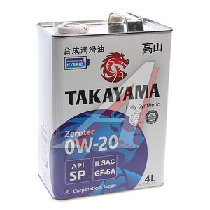 Изображение 1, 605599 Масло моторное Zerotec GF-6A 0W20 синт.4л TAKAYAMA