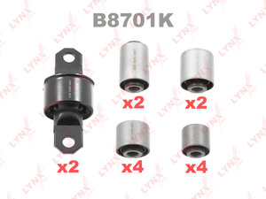 Изображение 1, B8701K Сайлентблок FORD Focus 2 рычага подвески задней комплект LYNX
