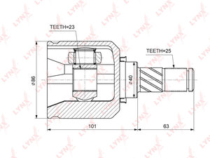 Изображение 1, CI3748 ШРУС внутренний NISSAN Sunny (94-99) LYNX