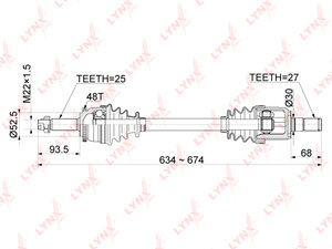 Изображение 1, CD1064A ШРУС внутренний HYUNDAI Accent (00-10) левый LYNX