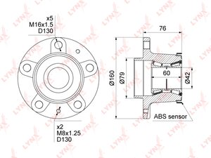 Изображение 4, WH1136 Ступица PEUGEOT Boxer CITROEN Jumper FIAT Ducato (06-) задняя LYNX