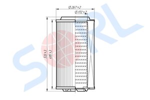 Изображение 4, RL1109AA25 Фильтр воздушный MERCEDES Actros MP2, Axor 2 (533х267х160мм) SORL