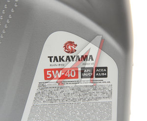 Изображение 2, 605528 Масло моторное API SN/CF 5W40 синт.1л TAKAYAMA