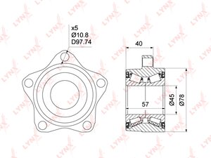 Изображение 4, WB1007 Ступица FORD Transit (06-) передняя с подшипником LYNX