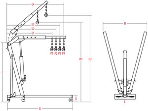 Изображение 6, GTE-HK13001 Кран гидравлический 1т h=1880мм GTE