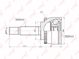 Изображение 1, CO5526A ШРУС наружный MITSUBISHI Carisma (96-06) LYNX