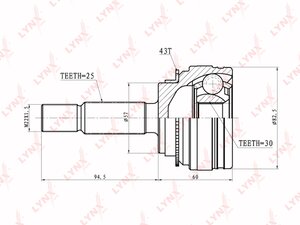 Изображение 2, CO3636A ШРУС наружный MITSUBISHI Lancer (09-) передний LYNX