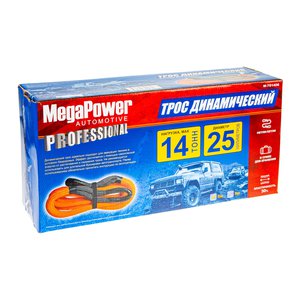 Изображение 4, M-781406 Трос буксировочный 14т 6м-25мм плетеный шнур динамический (петля-петля) в сумке Kinetic MEGAPOWER