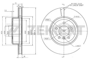 Изображение 2, BS6303 Диск тормозной BMW 7 (E65, E66) передний (348х30) (1шт.) ZEKKERT