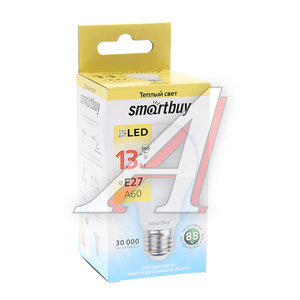 Изображение 1, SBL-A60-13-30K-E27-A Лампа светодиодная E27 A60 13W (120W) 220V теплый SMART BUY