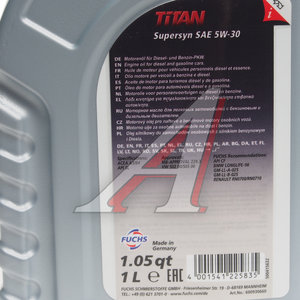 Изображение 2, 600930660 Масло моторное TITAN Supersyn 5W30 синт.1л FUCHS