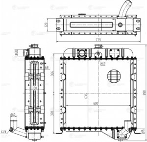 Изображение 4, LRc0651 Радиатор ТТ-4 алюминиевый 3-х рядный LUZAR