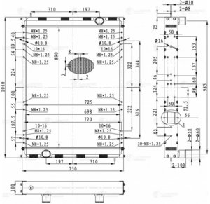 Изображение 3, LRC1203 Радиатор МАЗ-103, 107, 203, 205 (автобус) алюминиевый LUZAR