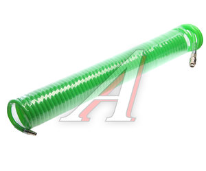 Изображение 1, RF-1208-15Green Шланг пневматический витой 12х8мм 15м полиуретановый с быстроразъемами ROCKFORCE