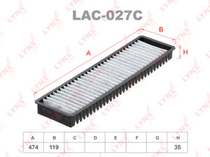 Изображение 1, LAC027C Фильтр воздушный салона MINI Cabrio (R52) (04-08) угольный LYNX