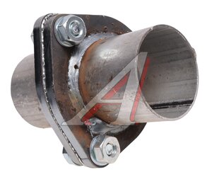 Изображение 1, 57FGP3 Фланец трубы глушителя d=57мм (прокладка, комплект крепежа, патрубки) треугольный TRANSMASTER