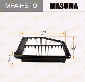 Изображение 2, MFA-H519 Фильтр воздушный HONDA Civic (12-) (1.8) MASUMA
