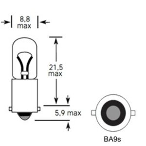 Изображение 2, 4631111143032 Лампа 12V T4W BA9s 35лм Стандарт TESLAFT (Россия)