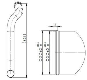 Изображение 4, 4IN004 Труба MAN TGA системы охлаждения ретардера передняя (ЕВРО-6) DINEX