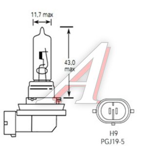 Изображение 2, 143261 Лампа 12V H9 65W PGJ19-5 2100лм Стандарт TESLAFT (Россия)