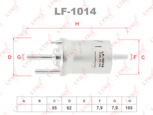 Изображение 1, LF1014 Фильтр топливный VW AUDI SEAT SKODA (04-) (1.2/1.4/1.6) с регулятором (4 BAR) LYNX
