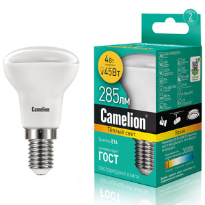 Изображение 1, LED4-R39/830/E14 Лампа светодиодная E14 R39 4W (45W) 220V теплый Ultra CAMELION