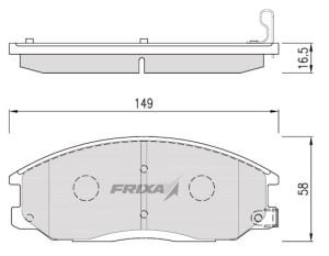 Изображение 1, FPH09N Колодки тормозные HYUNDAI Santa Fe (01-) SSANGYONG Actyon, Rexton (02-) передние (4шт.) FRIXA