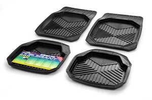 Изображение 1, 47675 Коврик салона универсальный резина черный (4 предмета) Elegant NOVA BRIGHT