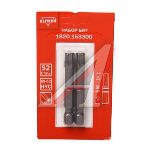 Изображение 1, 1820.15330 Бита TORX Т40х50мм 1/4" ударная 2шт. ELITECH