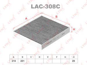 Изображение 1, LAC308C Фильтр воздушный салона MITSUBISHI Lancer (08-), Outlander (06-) угольный LYNX