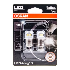 Изображение 1, 5008DWP-02B Лампа светодиодная 12V R10W BA15s 6000K (2шт.) LED White OSRAM