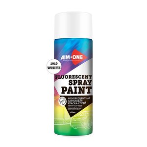 Изображение 1, SPF-WH1010 Краска флуоресцентная белая аэрозоль 450мл AIM-ONE