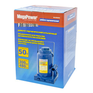 Изображение 2, M-95004 Домкрат бутылочный 50т 300-480мм с клапаном MEGAPOWER